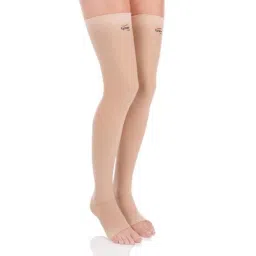 Tynor Compression Garment Leg Mid Thigh Open Toe Support, I78AAI, Size: Small (Wide)-3