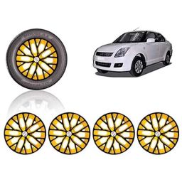 Auto Pearl 4 Pcs 14 inch ABS Black &a; Yellow Press Type Fitting Car Wheel Cover Set for Maruti Swift Dzire T1-43