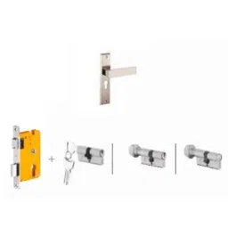 Dorset Elina HL ELN 8 inch Zinc PT Finish Lock Set with Coin &a; 60mm Knob Cylinder (Pack of 3)-picture-42