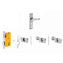 Dorset Dash HL DAS 204.3mm Zinc PT Finish Lock Set with KY Mortise Lever Lock (Pack of 3)-picture-41