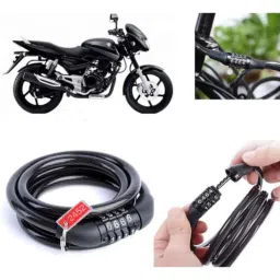 Auto Pearl PVC &a; Plastic Black Combination Cable Lock for Pulsar 180 DTS-i, 950-picture-49