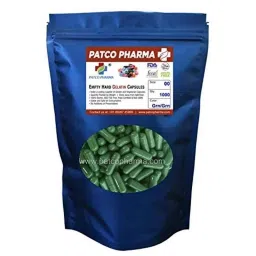 Patco Pharma 600-1000mg Gelatine Green Empty Capsule for Size 00 Capsule (Pack of 1000)-40