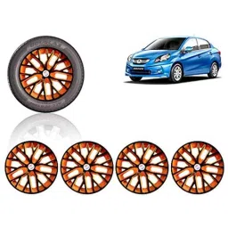 Auto Pearl 4 Pcs 14 inch ABS Black &a; Orange Press Type Fitting Car Wheel Cover Set for Honda Amaze T1-image-98