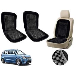 Auto Pearl PU, Velvet &a; Wooden Beads Black Rectangular Seat Cushion for Maruti Suzuki WagonR 2019 (Pack of 2 )-image-27