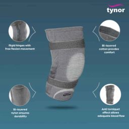 Tynor Knee Cap with Rigid Hinge Support &a; Normal Flexion, Size: S image 3