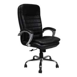Caddy PU Leatherette Black Adjustable Office Chair with Back Support, DM 57-picture-8