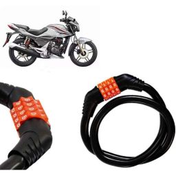 Auto Pearl Black &a; Orange 4 Digit Anti-Theft Combination Number Lock for Xtreme Sports-3