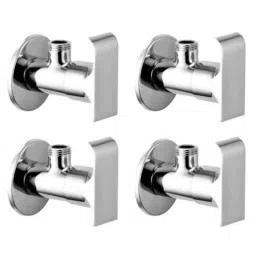 Drizzle Swift 4 Pcs Brass Chrome Finish Silver Angle Valve Set, AANGLESWIFT4-picture-1
