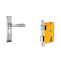 Dorset HL Series Noha 8 inch Stainless Steel Silver Chrome Finish Door Handle Lock Set with Mortise Latch (Pack of 3)-image-12