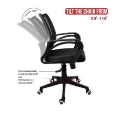 Rose Ruby Mesh Black Mesh Mid Back Office Chair image 4
