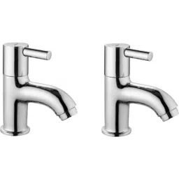 Neelkund Flora Brass Silver Chrome Finish Pillar Tap for Wash Basin (Pack of 2)-picture-40