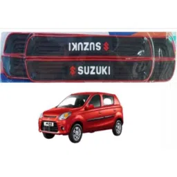 SureStrive 4 Pcs PVC &a; Rubber Black Car Door Sill Plate Set for Maruti Suzuki Alto 800 All Model-18