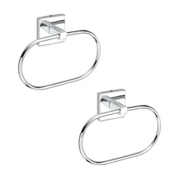 Aligarian Stainless Steel Chrome Finish Wall Mounted Ovel Square Base Solid Towel Ring (Pack of 2)-17