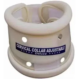 Kudize HDPE Cervical Spondylosis Adjustable White Hard Collar Neck Support, Size: S-8