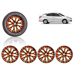 Auto Pearl 4 Pcs 14 inch ABS Black &a; Orange Press Type Fitting Car Wheel Cover Set for Nissan Sunny-image-65