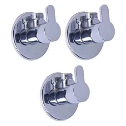 Spazio Stainless Steel Chrome Finish Fusion Angle Valve with Wall Flange (Pack of 3)-picture-45