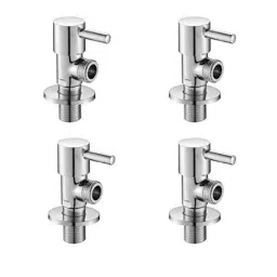 IRIS Terrim Brass Chrome Finish Angle Cock Valve with Wall Flange (Pack of 4)-image-86