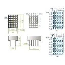 Oasistek 100 Pcs 5x7 Ultra Red Dot Matrix Display Module Set, TOM-757 image 2