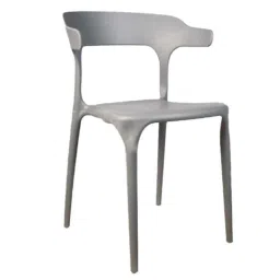 Rose Vision Plastic Grey Medium Back Cafe Chair with Backrest (Pack of 4)-5