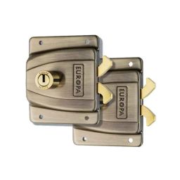 Europa 10 Pin Brass Sliding Wardrobe Furniture Lock with 3 Keys, F367 TW AB-image-38