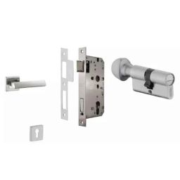 Dorset ML Series Elmo 70mm Stainless Steel Silver Chrome Finish Door Handle Lock Set with Coin &a; Knob (Pack of 4)-picture-39