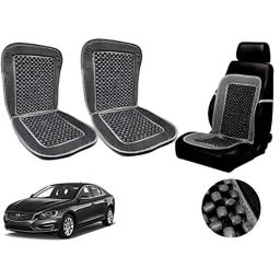 Auto Pearl PU, Velvet &a; Wooden Beads Grey Rectangular Seat Cushion for Volvo V60 (Pack of 2 )-image-32