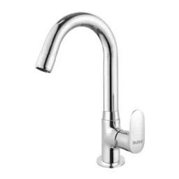 Ruhe Demure Brass Chrome Finish Swan Neck Faucet with 12 inch Round Swivel Spout, 11-0313-RS-image-92