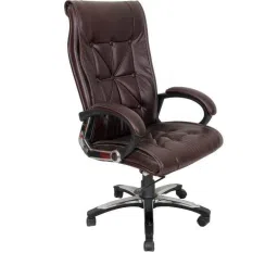 Chair Garage PU Leatherette Brown Adjustable Height Office Chair with Back Support, CG106-26