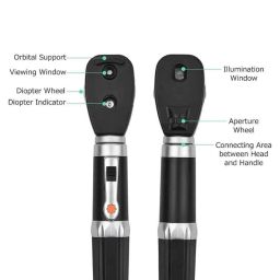 MCP HS-OP10 3V Black ABS Portable Handheld Direct Ophthalmoscope with 5 Different Apertures &a; Storage Box image 2