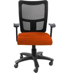 Chair Garage PU Leatherette Red &a; Orange Adjustable Height Office Chair with Back Support, CG118 (Pack of 2)-27