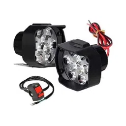 RA Accessories 2Pc Black 15W 9 LED Universal Fog Light &a; On/Off Switch Set for Bike and Car-picture-3