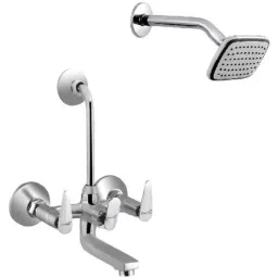 Prestige Slim 2 Pcs Brass Chrome Finish Wall Mixer &a; Dolphin Shower Head Set-picture-36