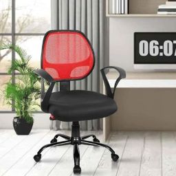 Rose Hippo Mesh Red Medium Back Revolving Ergonomic Office Chair-image-98