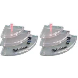 Drizzle 2 Pcs 7x9x11 inch 3 Tier Crystal Frosted Corner Shelves Set for Bathroom, A3CORFROSTED2-picture-42