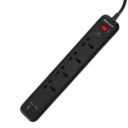 Honeywell 4 Outlet 18W 2m Black Extension Board with 1 USB Port HC000021/SRG/2M/BLK/4/USB/PD18W-32