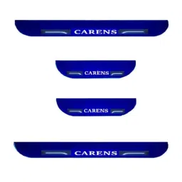 Car Accessories Hub 4 Pcs Acrylic Black Sill Scuff Plate Set with Blue LED for Kia Carens All Model-image-41