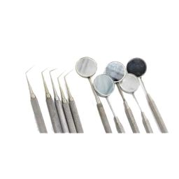 Forgesy 10 Pcs Stainless Steel Dental Mouth Mirror &a; Probe Explorer Set, X99-image-57