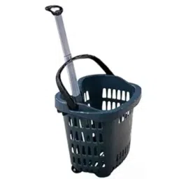 Bigapple 56 Litre Grey Shopping Basket with Wheels &a; Aluminium Handle-image-5