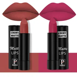 PERPAA Set of 2 Creamy Matte Bullet Lipstick 3.5g Each-Rust Orange 73 & Strawberry Pink 92-image-81