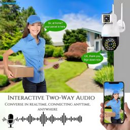 Cybernautt K4E 4MP Dual Lens Full HD 4G Sim Camera with Human Detect, Motion Detect, IP66, Two Way Audio, Notification, Alarm &a; Support 128GB SD image 4