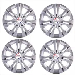 Auto Pearl 4 Pcs 13 inch Silver ABS Press Type Hubcap Wheel Cover Set with Retention Ring for All Cars AWC13-image-47