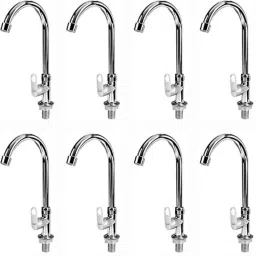 Spazio Oreo Stainless Steel Chrome Finish Swan Neck Basin Tap With Flange (Pack of 8)-picture-21
