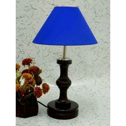 Tucasa Fabulous Wooden Table Lamp with Blue Shade, LG-1050-image-94