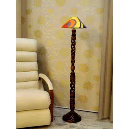 Tucasa Twisted Wooden Floor Lamp with Multi Conical Shade, LG-887-25