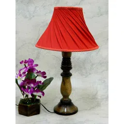 Tucasa Classic Wooden Table Lamp with Red Pleated Shade, LG-778-image-97