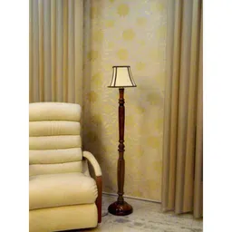 Tucasa Vintage Wooden Lamp with Stripe Square Shade, LG-943-image-12