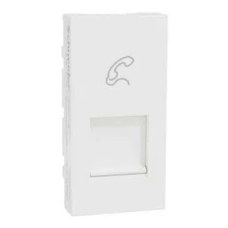 Schneider Electric Miluz Zeta RJ11 1 Module White Telephone Socket, MZRJ111M_WH-34