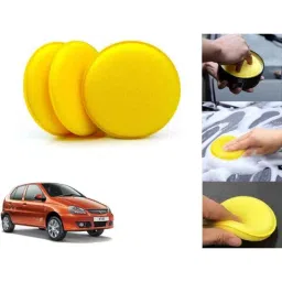Auto Pearl Polyurethane Beige Washing &a; Waxing Polish Foam Sponge for Indica EV2 (Pack of 3)-picture-9