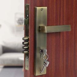Voltizi 10 inch Stainless Steel 304 Antique Brass Finish Cylindrical Plate Mortise Door Lock Handle Set, LB-10003-image-70