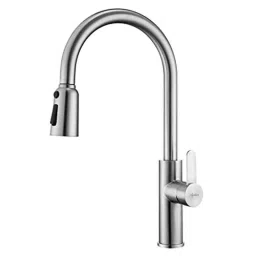 Aquieen Fusion Stainless Steel 304 Black Pull Out Kitchen Sink Spring Mixer with Connecting Hoses-image-9